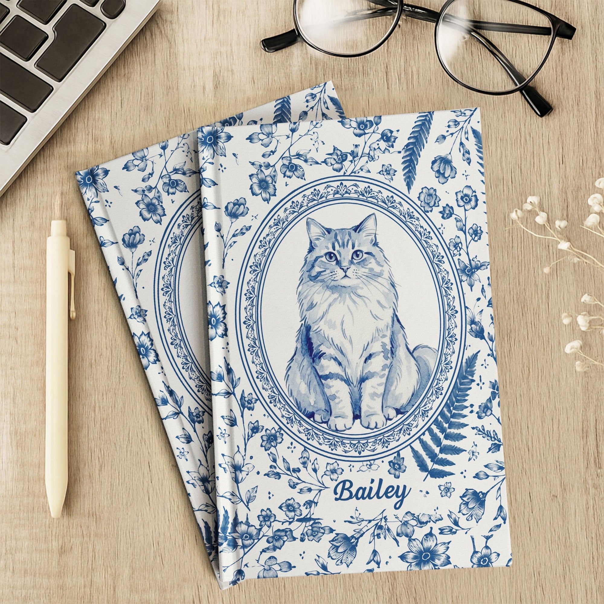 Custom Photo Pet Portrait Watercolor - Personalized Journal