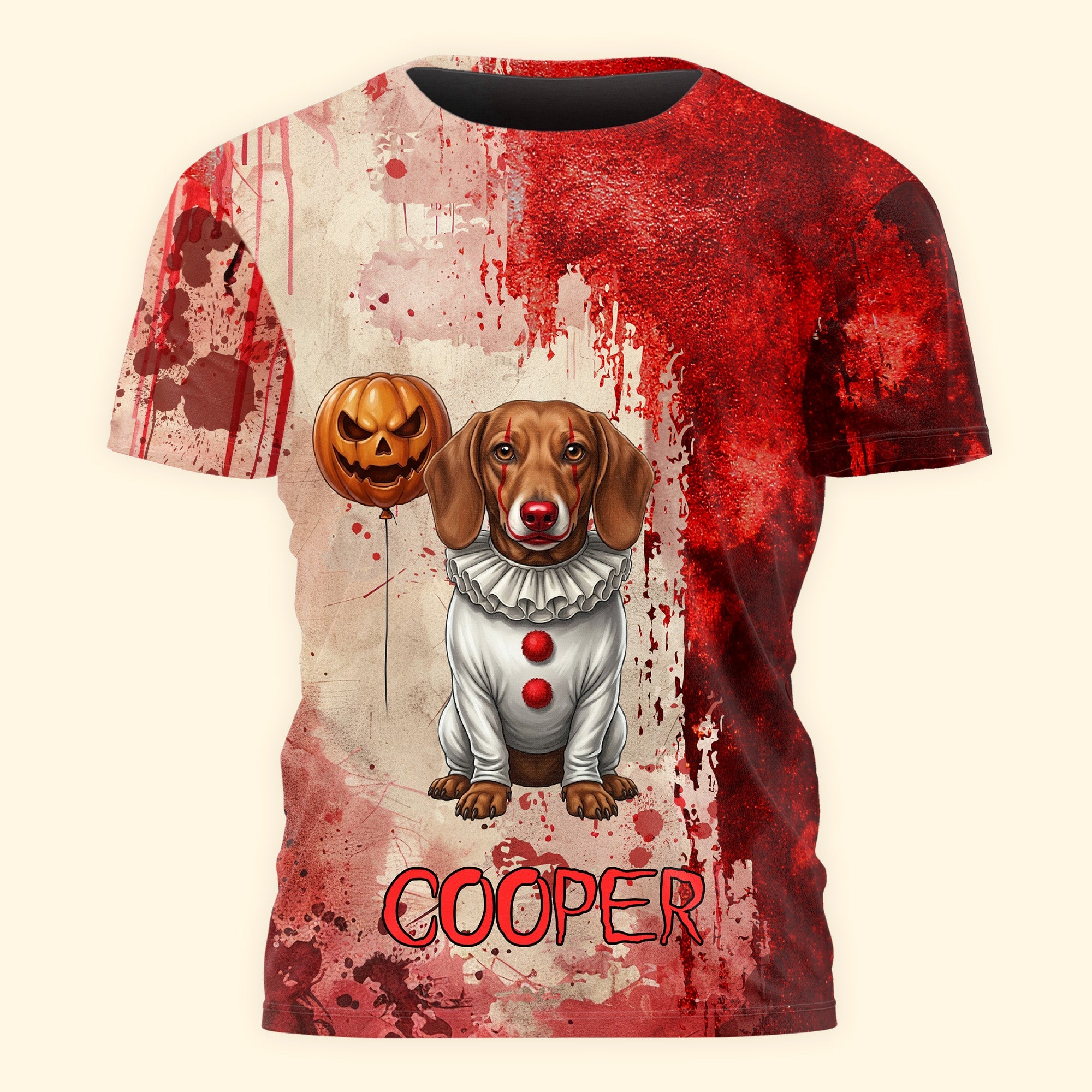Custom Photo Scary Halloween Clown Gift For Pet Lover - Personalized Shirt