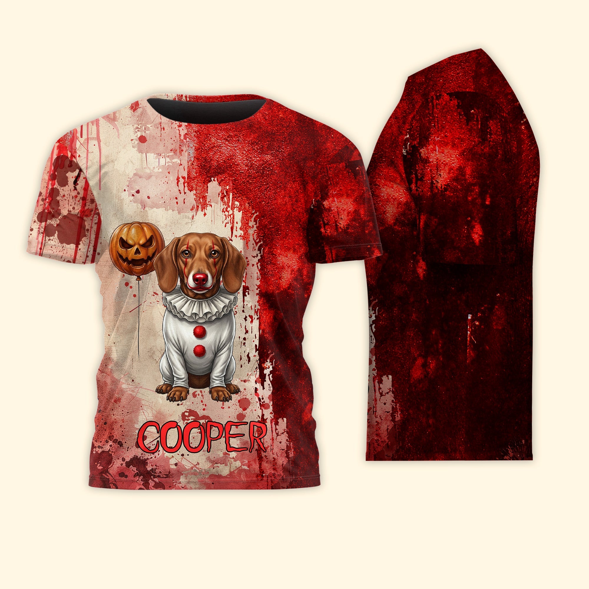 Custom Photo Scary Halloween Clown Gift For Pet Lover - Personalized Shirt