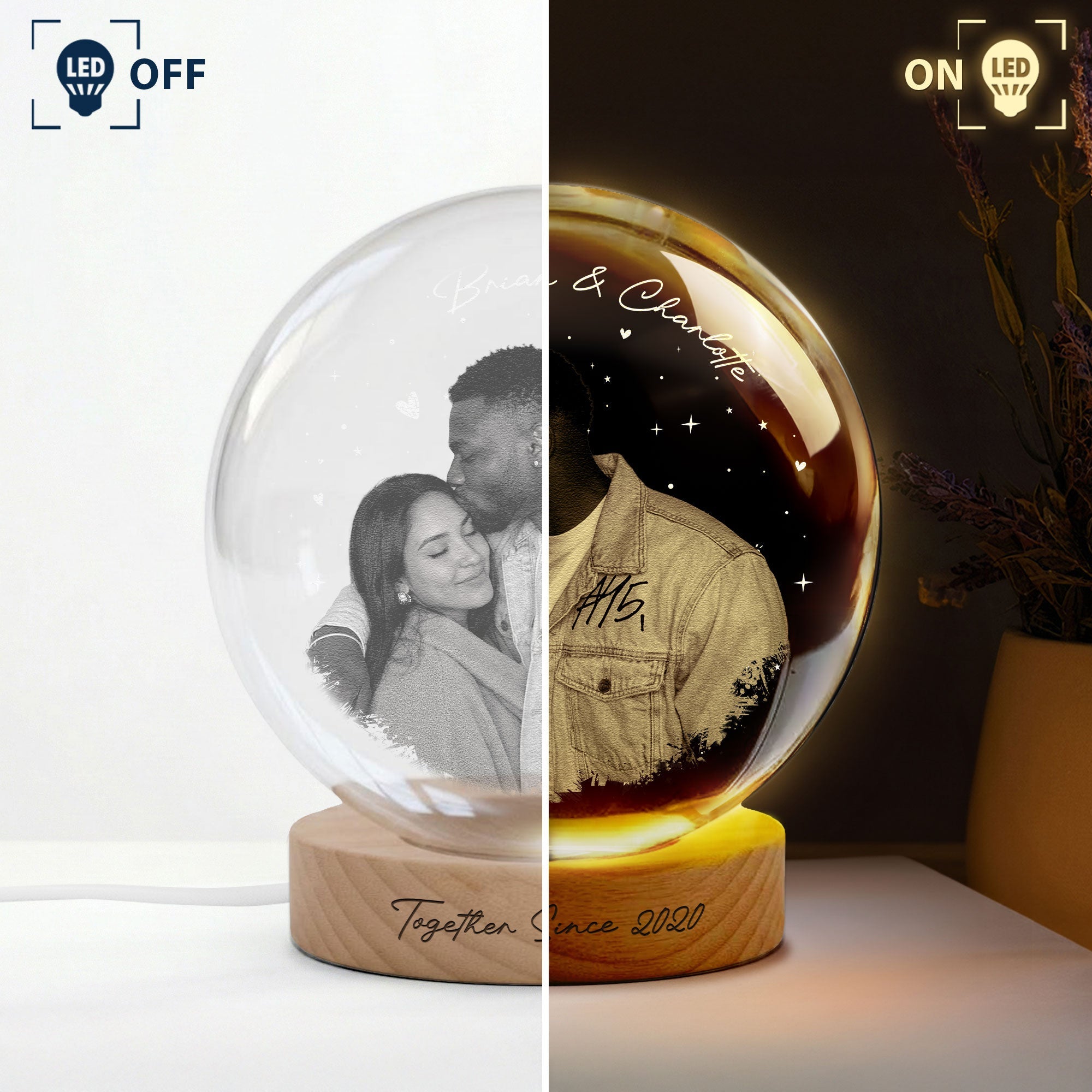 Custom Photo & Sweet Message For Her, Anniversary Gifts - Personalized Night Light