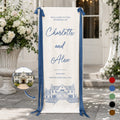 Custom Photo Wedding Venue Illustration Drawing Wedding Sign - Personalized Welcome Sign