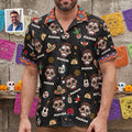 Custom Portrait Sugar Skeleton Hispanic Mexican Flowers - Personalized Hawaiian Shirt