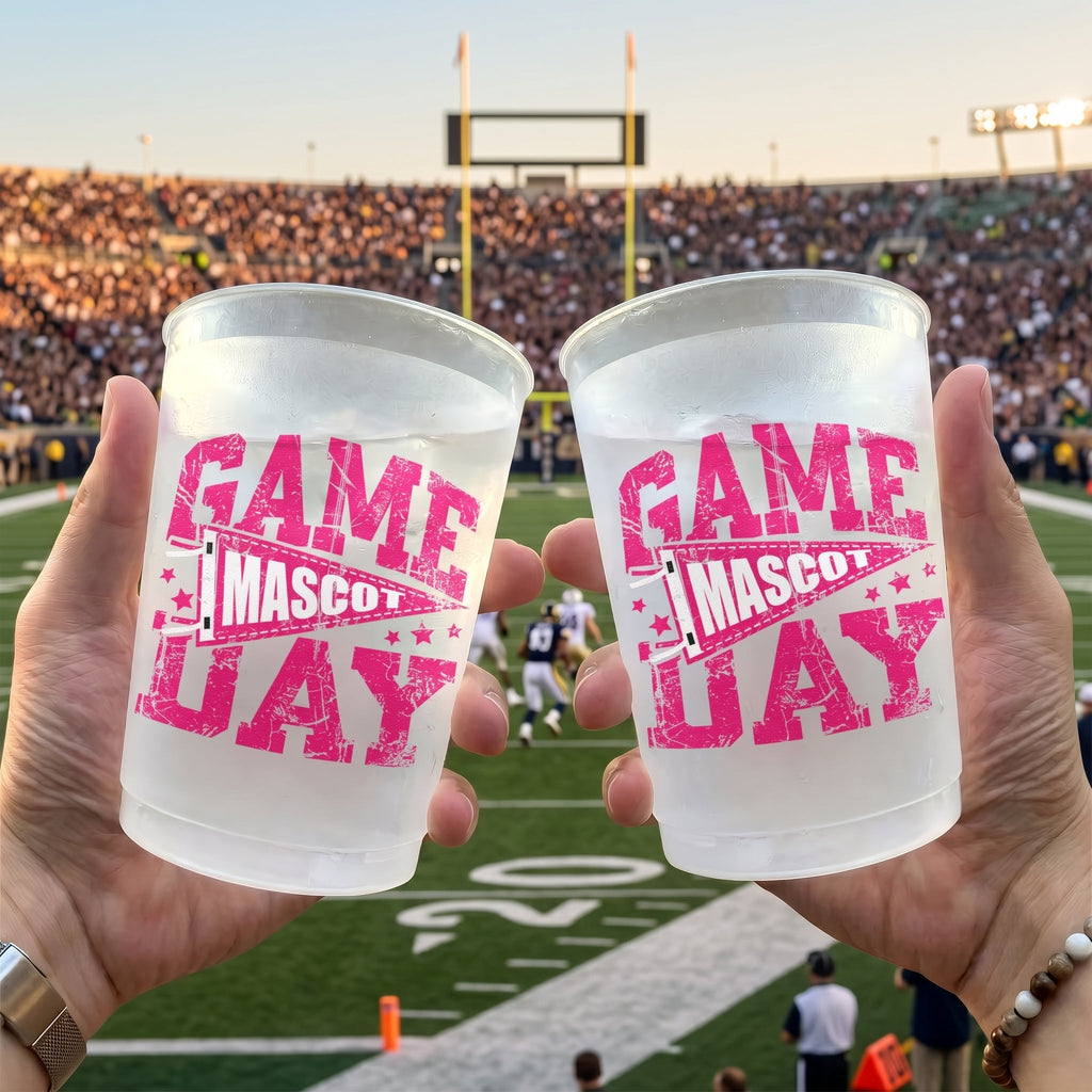 Custom School Mascot Game Day Retro Style - Personalized Cups