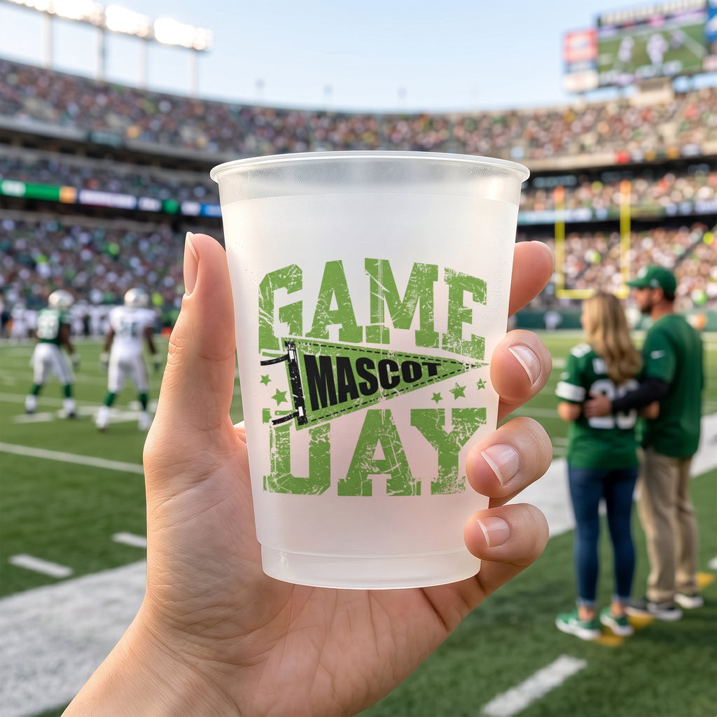 Custom School Mascot Game Day Retro Style - Personalized Cups
