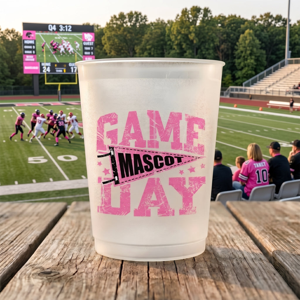 Custom School Mascot Game Day Retro Style - Personalized Cups