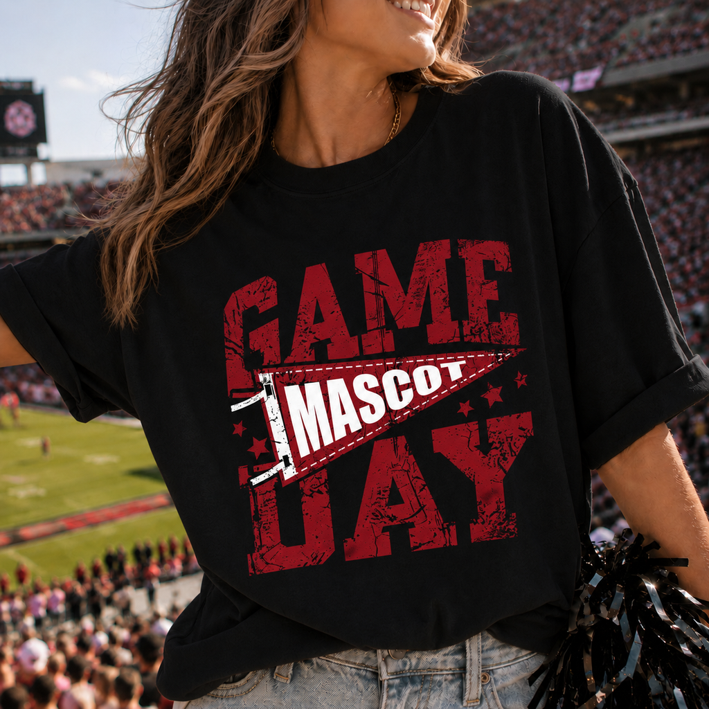 Custom School Mascot Game Day Retro Style - Personalized Shirt