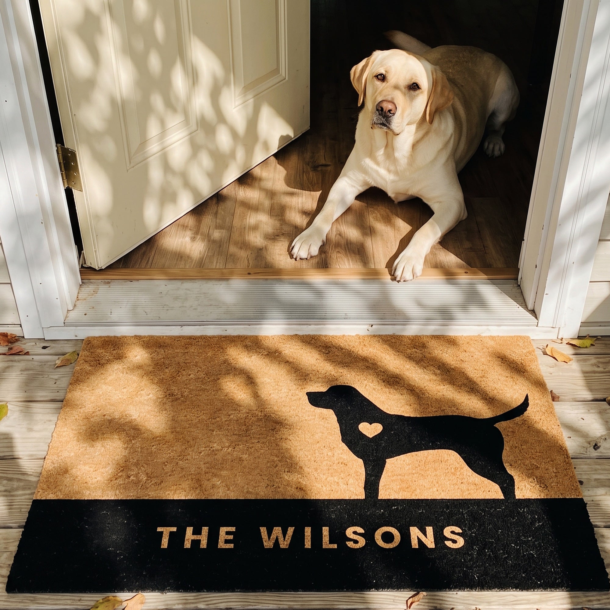 Custom Silhouette Dog Welcome Mat - Personalized Doormat