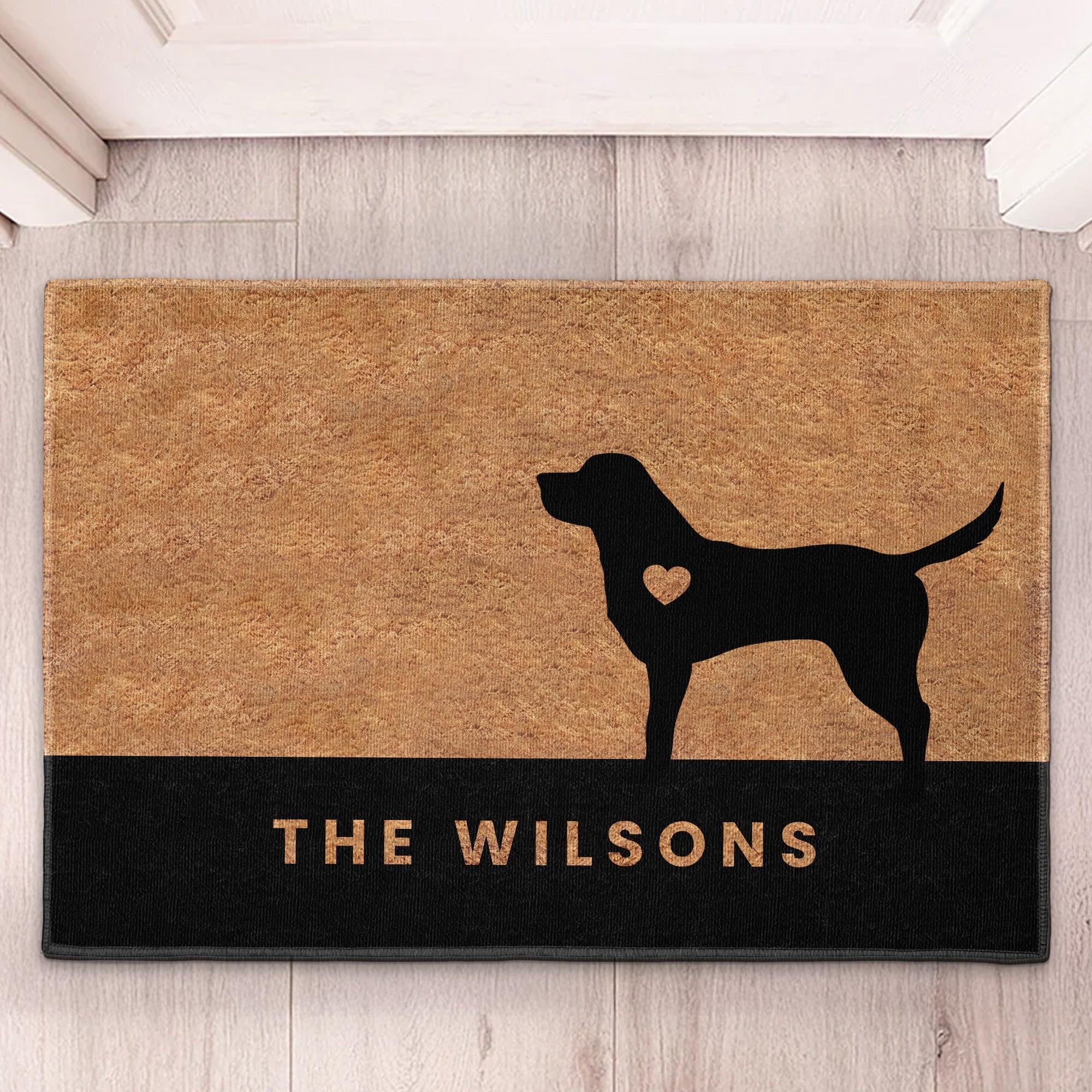 Custom Silhouette Dog Welcome Mat - Personalized Doormat