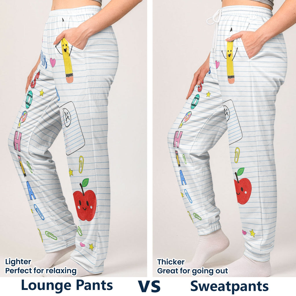 Custom Spirit Pants For Teachers - Personalized Lounge Pants