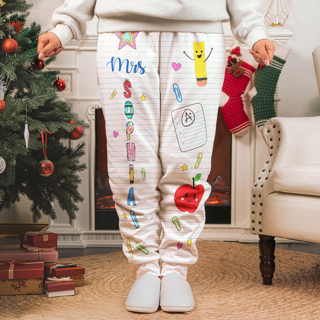 Custom Spirit Pants For Teachers - Personalized Lounge Pants