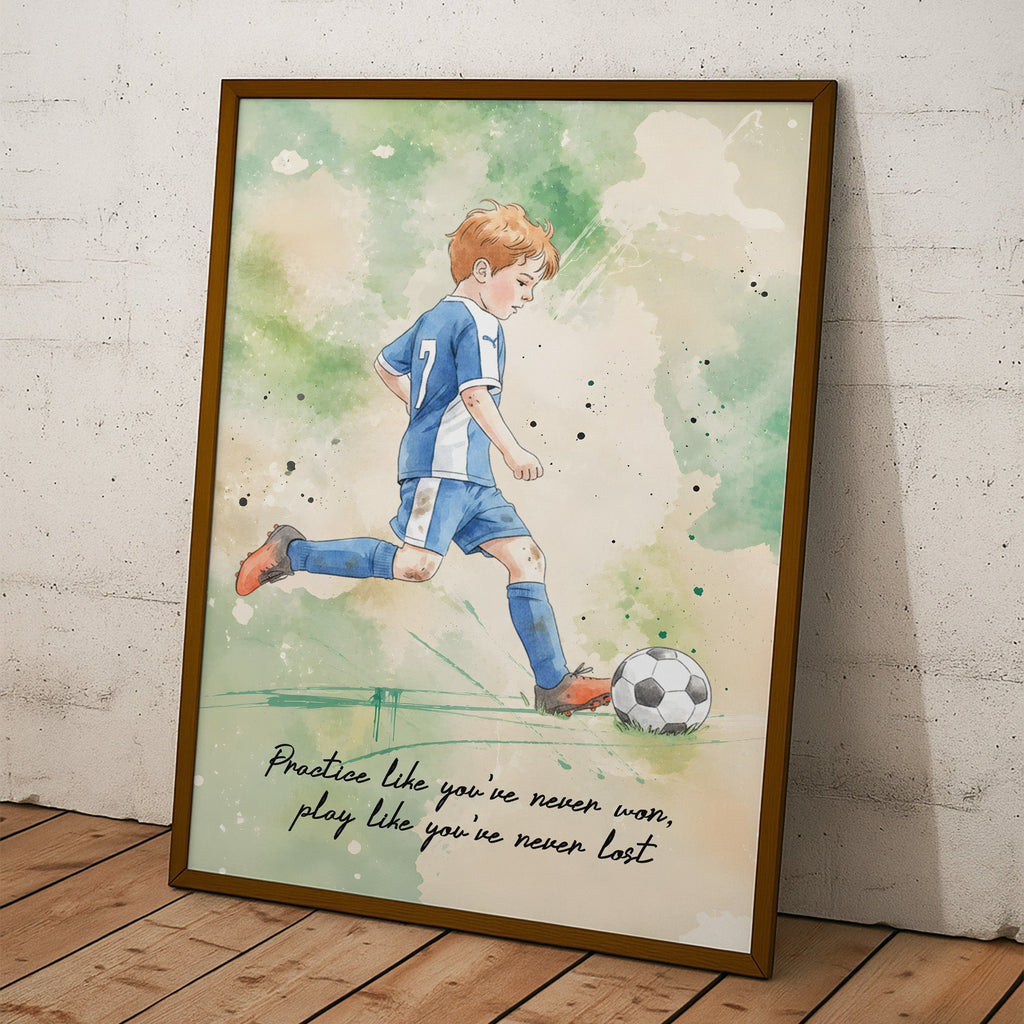 Custom Sports Portrait Photo, Watercolor Style - Personalized Poster