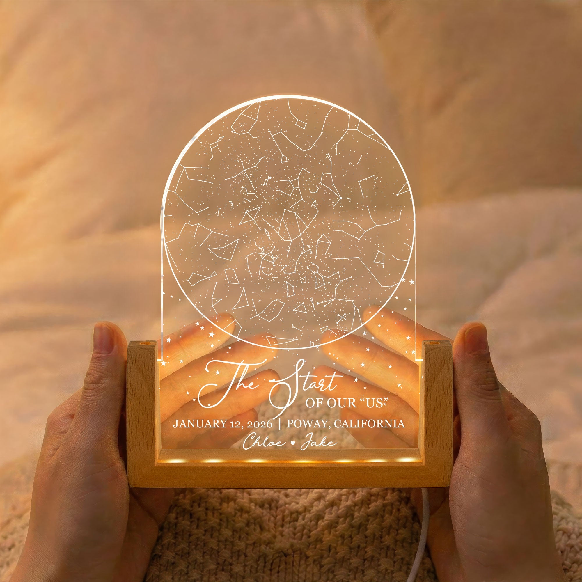 Custom Star Map, For Her, Him - Romantic Couples Anniversary Gifts - Personalized Night Light