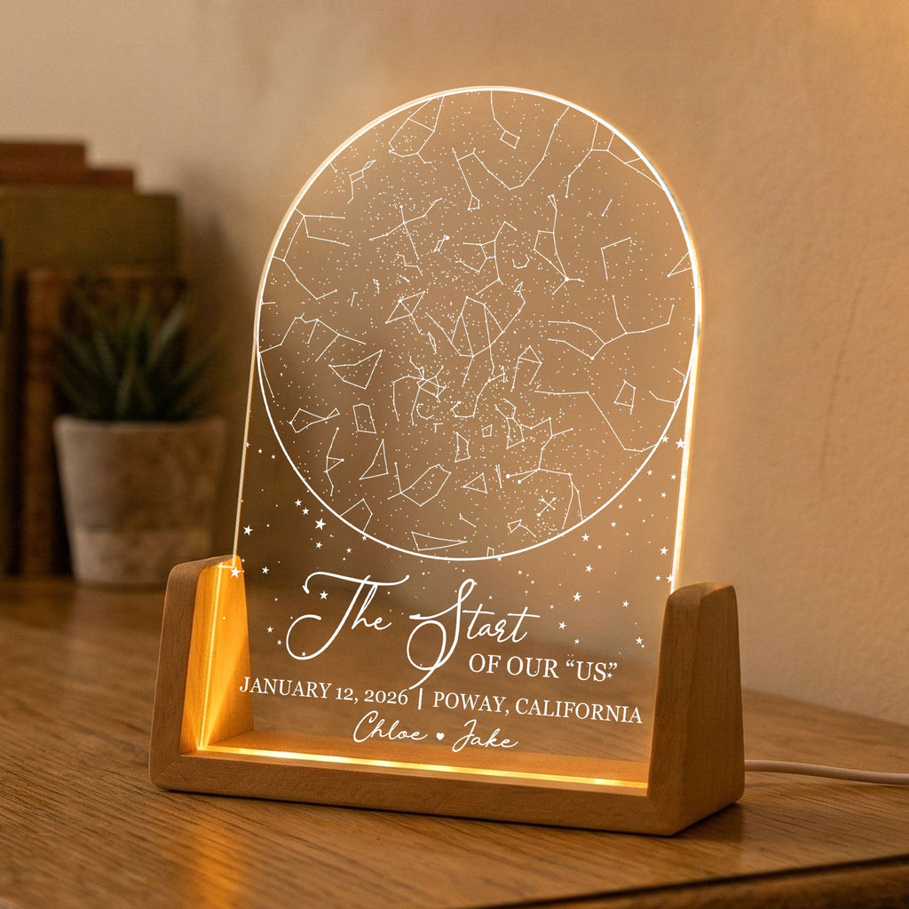 Custom Star Map, For Her, Him - Romantic Couples Anniversary Gifts - Personalized Night Light
