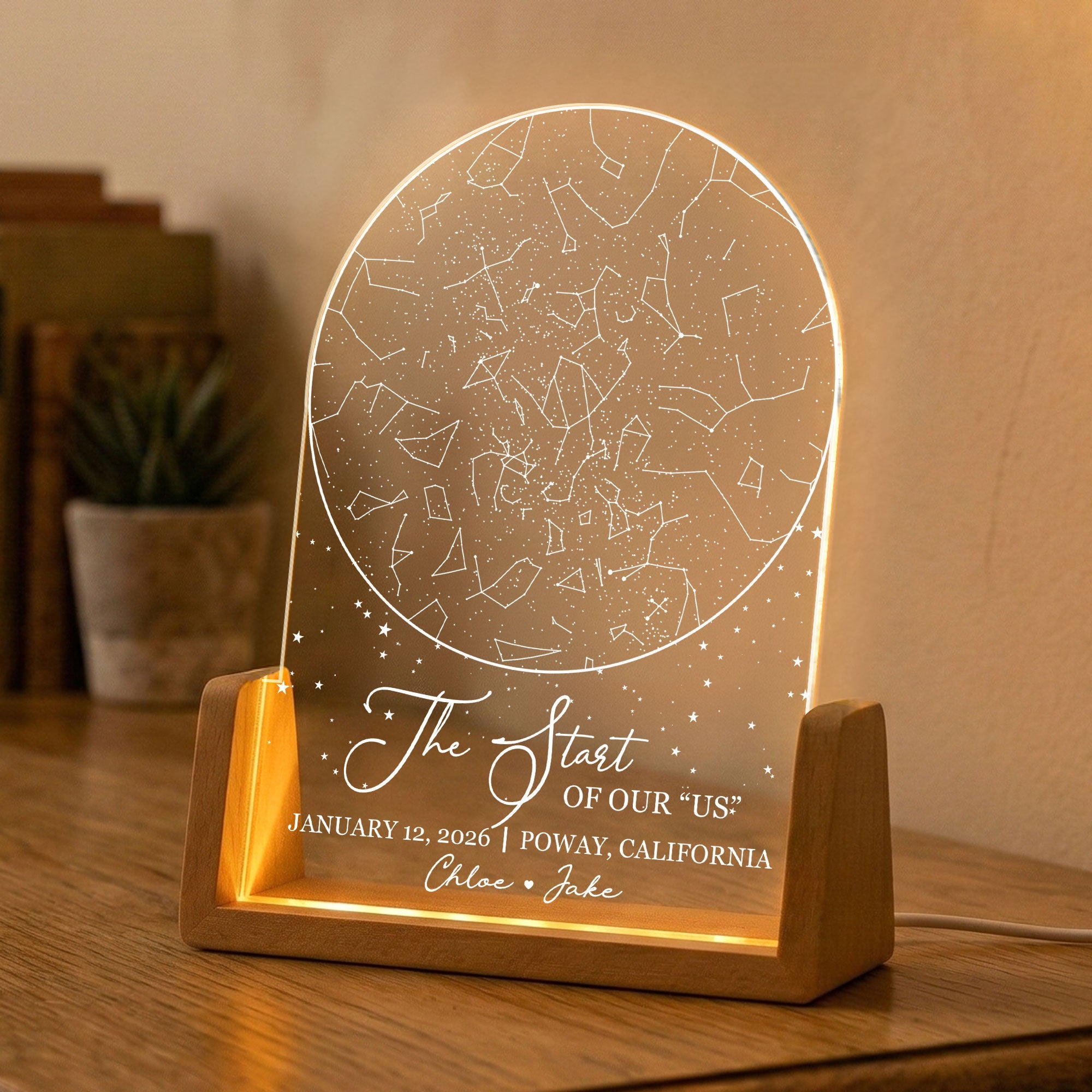 Custom Star Map, For Her, Him - Romantic Couples Anniversary Gifts - Personalized Night Light