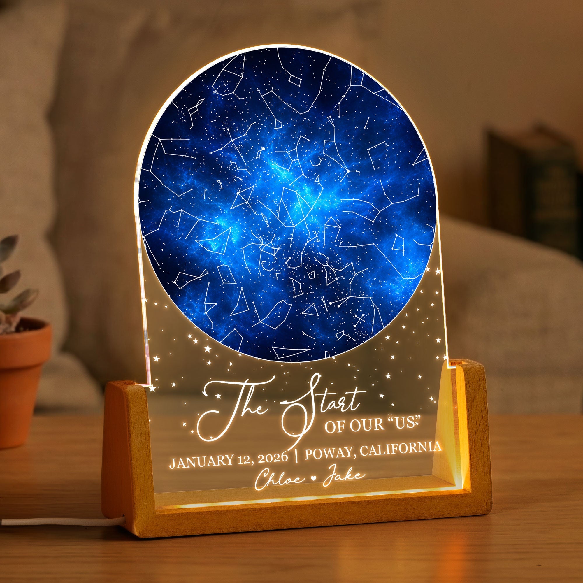 Custom Star Map, For Her, Him - The Start Of Our “Us” Romantic Couples Gifts - Personalized Night Light