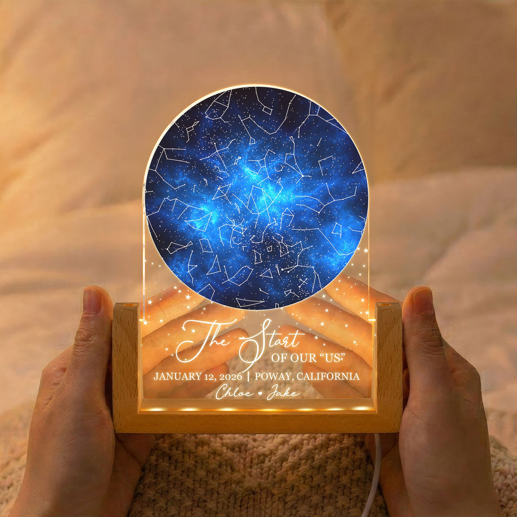 Custom Star Map, For Her, Him - The Start Of Our “Us” Romantic Couples Gifts - Personalized Night Light