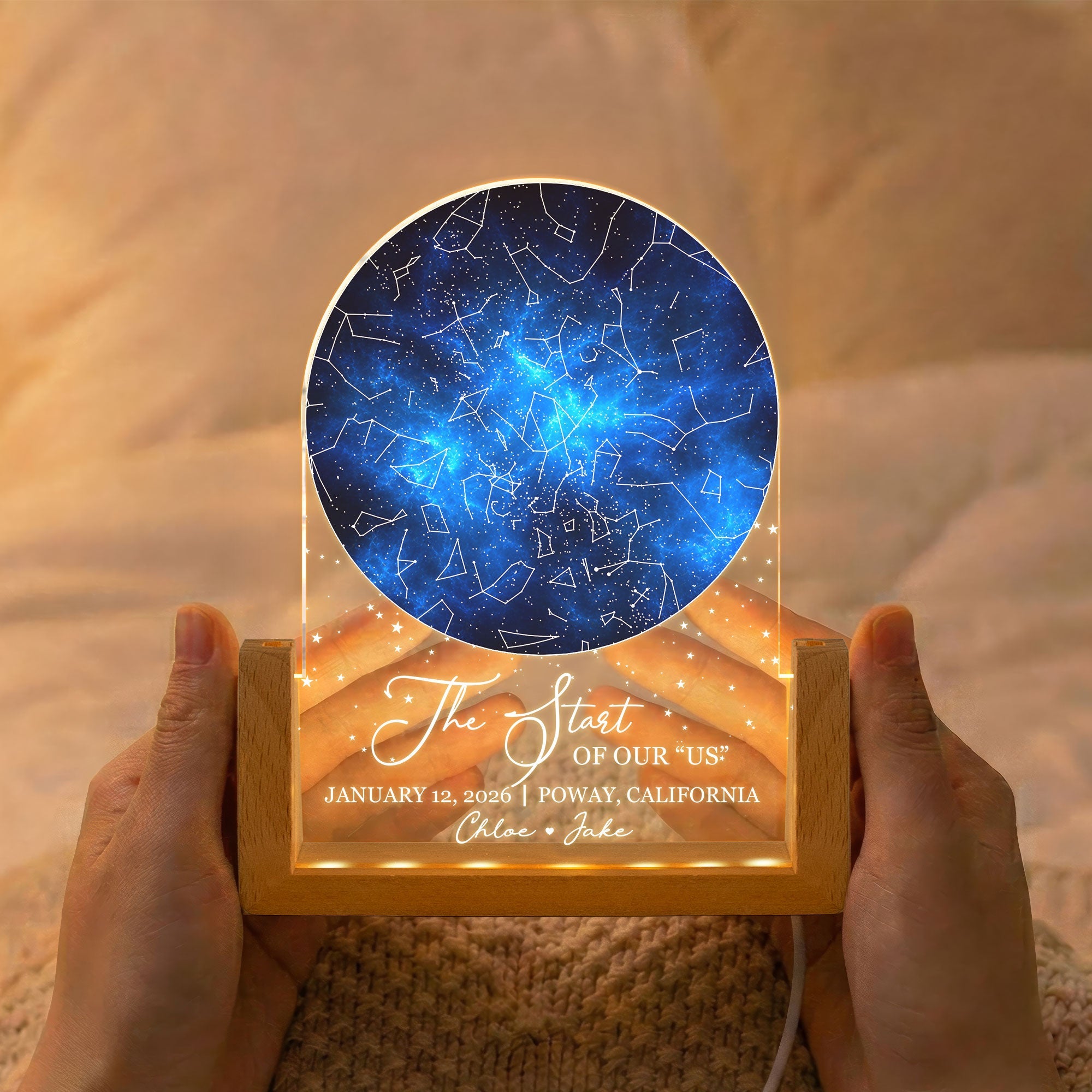 Custom Star Map, For Her, Him - The Start Of Our “Us” Romantic Couples Gifts - Personalized Night Light