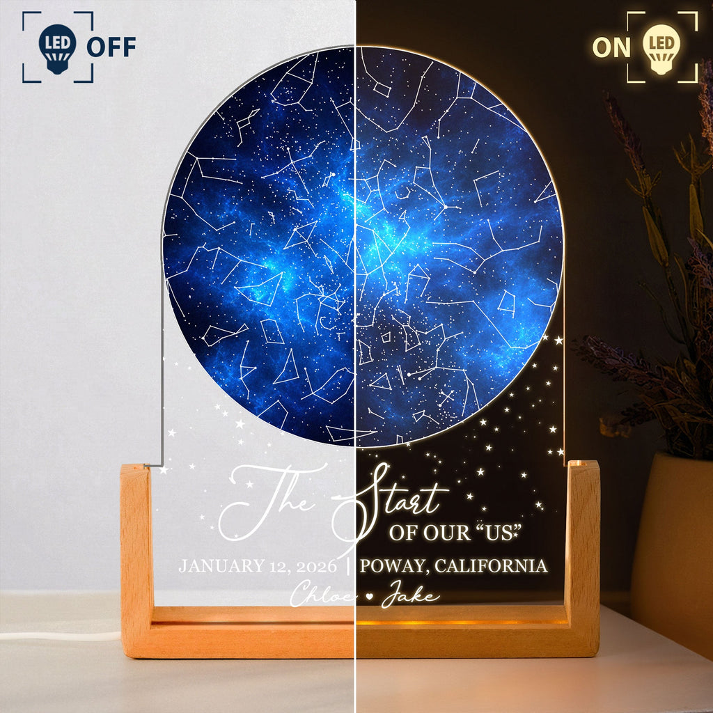 Custom Star Map, For Her, Him - The Start Of Our “Us” Romantic Couples Gifts - Personalized Night Light