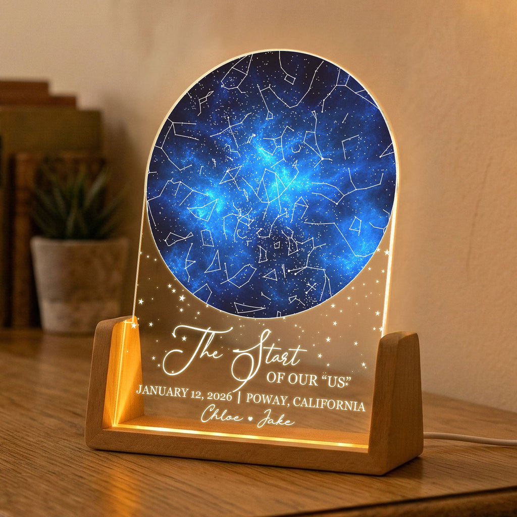Custom Star Map, For Her, Him - The Start Of Our “Us” Romantic Couples Gifts - Personalized Night Light