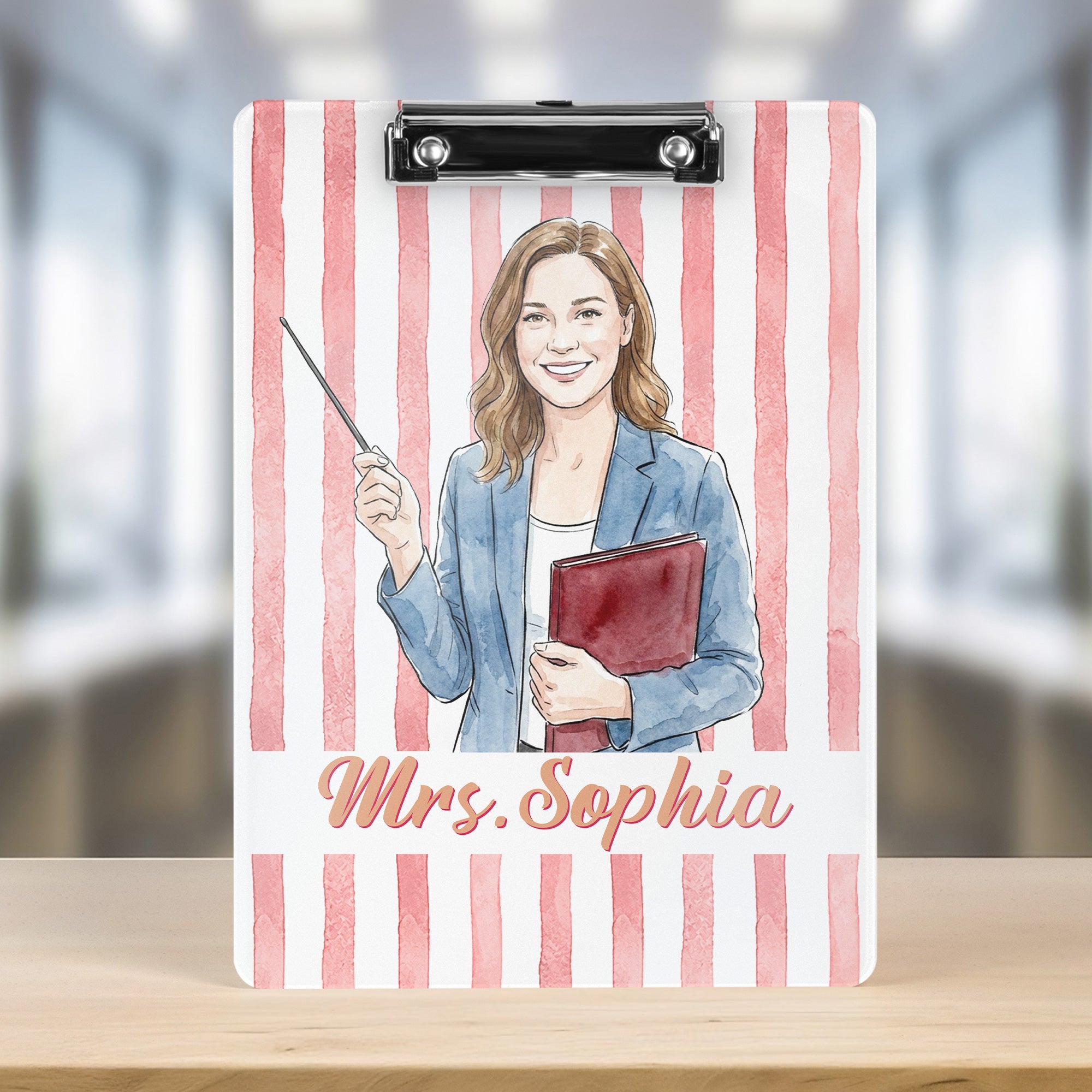 Custom Teacher Photo & Name Colorful Back To School Gifts For Teacher - Personalized Clipboard