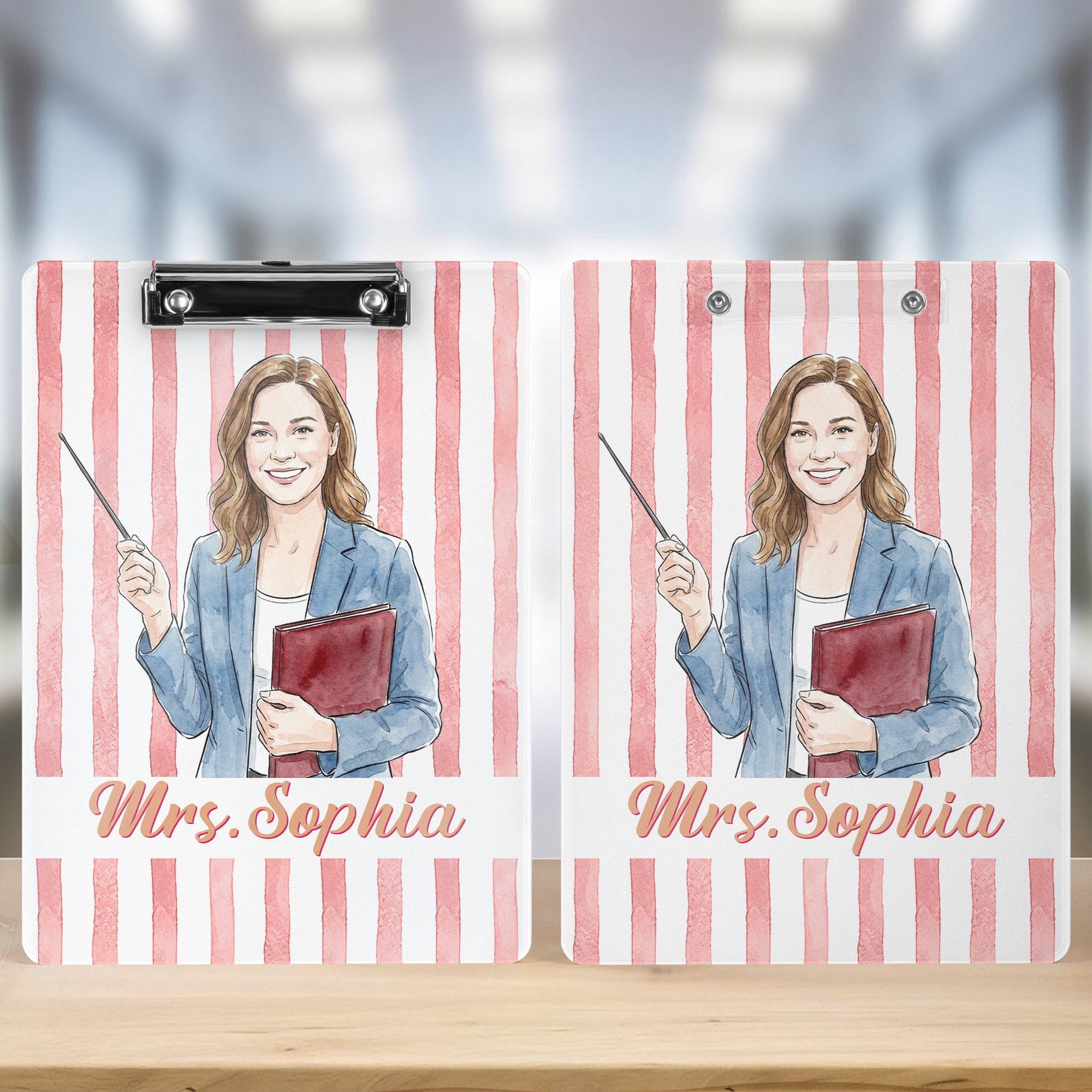 Custom Teacher Photo & Name Colorful Back To School Gifts For Teacher - Personalized Clipboard