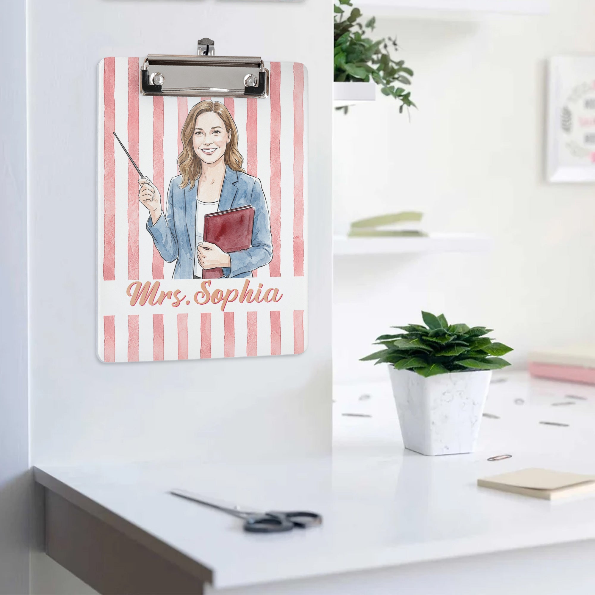 Custom Teacher Photo & Name Colorful Back To School Gifts For Teacher - Personalized Clipboard