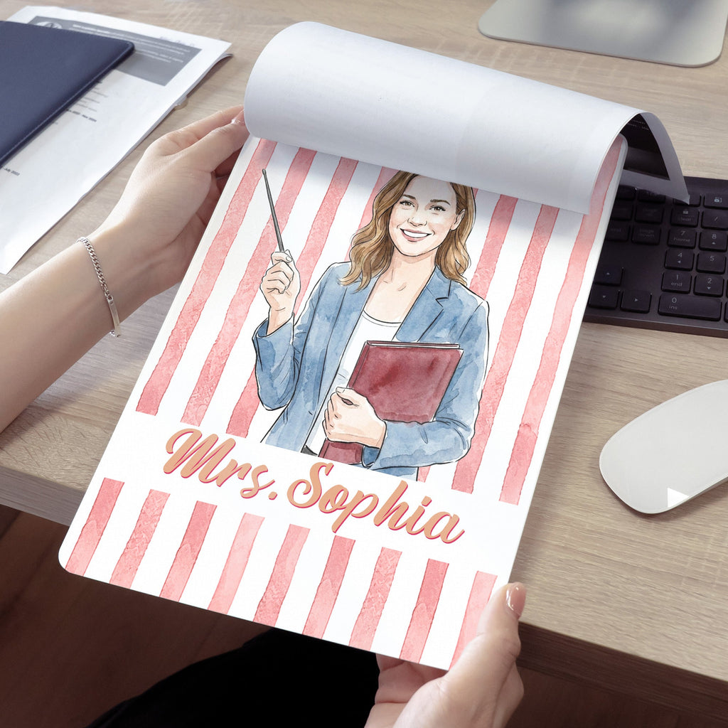 Custom Teacher Photo & Name Colorful Back To School Gifts For Teacher - Personalized Clipboard