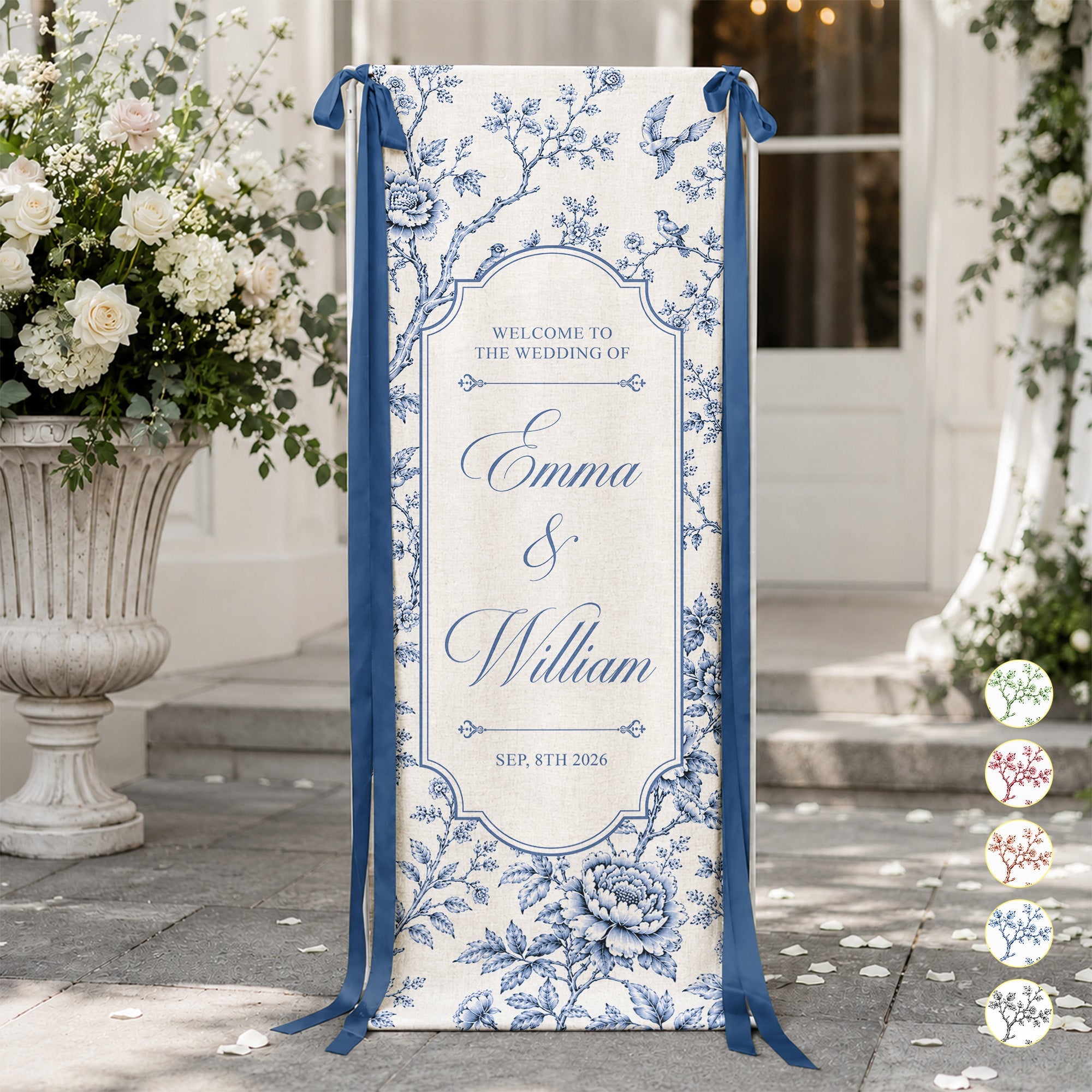 Custom Toile De Jouy Wedding Sign - Personalized Welcome Sign