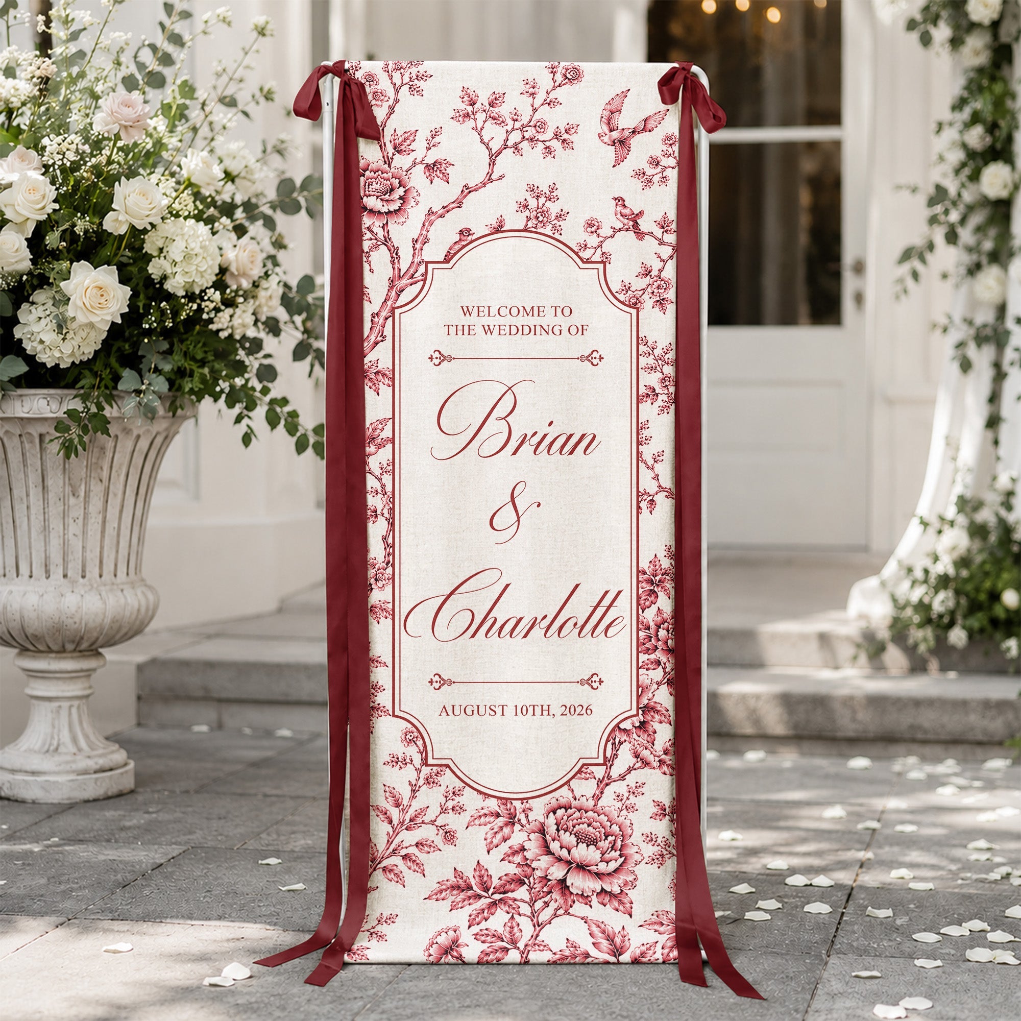 Custom Toile De Jouy Wedding Sign - Personalized Welcome Sign