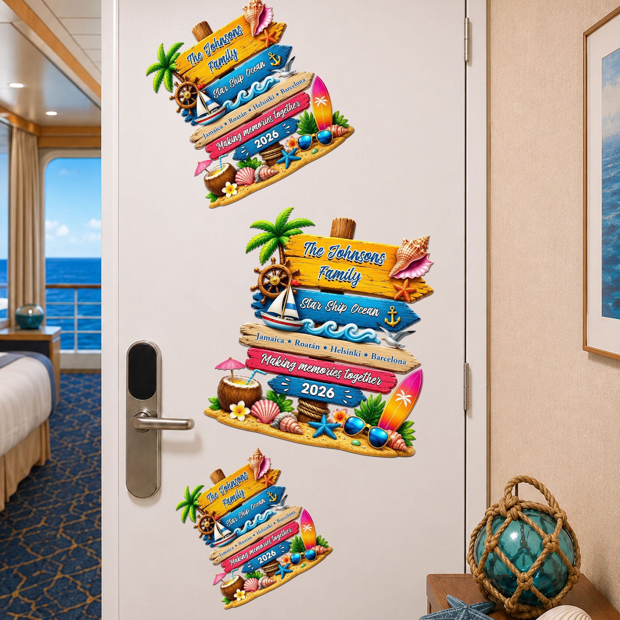 Custom Trip - Cruise Door Signs Stateroom Decor Cruising Family Vacation, Girls Trip - Personalized Magnet