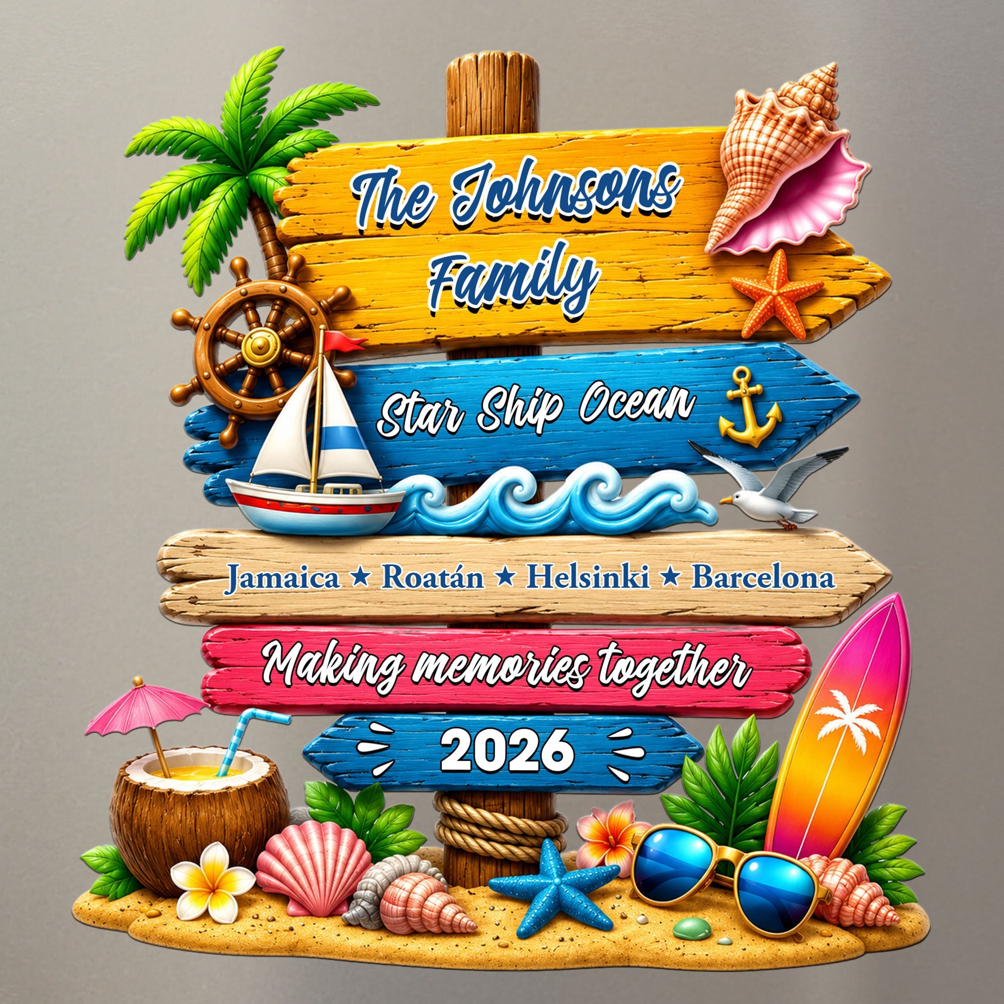 Custom Trip - Cruise Door Signs Stateroom Decor Cruising Family Vacation, Girls Trip - Personalized Magnet