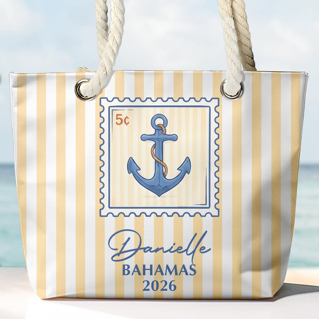 Custom Vacation, Matching Beach Vacation, Spring Break, Bachelorette Girls Trip - Personalized Beach Bag