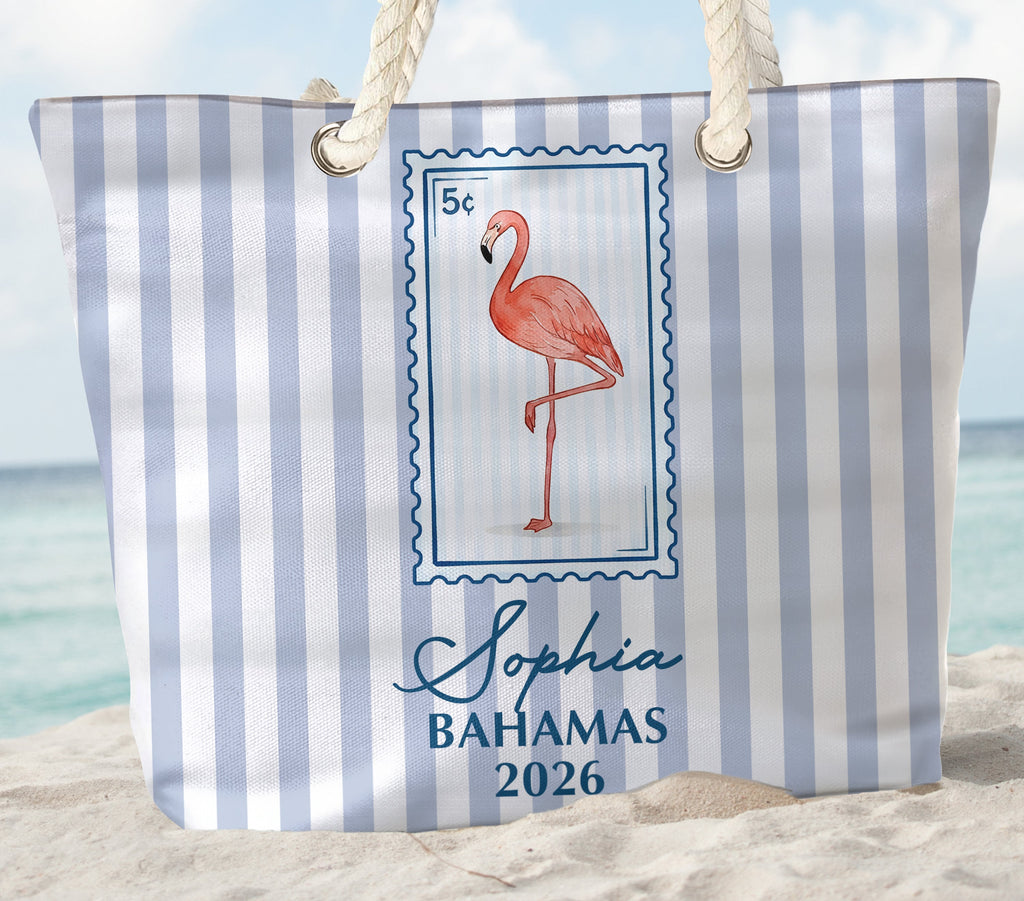 Custom Vacation, Matching Beach Vacation, Spring Break, Bachelorette Girls Trip - Personalized Beach Bag
