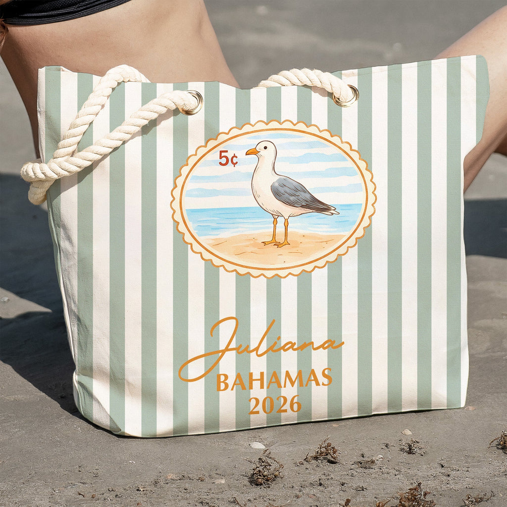 Custom Vacation, Matching Beach Vacation, Spring Break, Bachelorette Girls Trip - Personalized Beach Bag