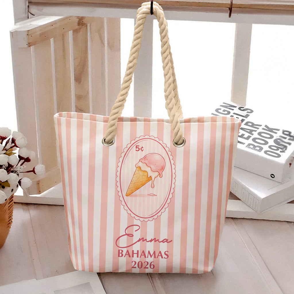 Custom Vacation, Matching Beach Vacation, Spring Break, Bachelorette Girls Trip - Personalized Beach Bag