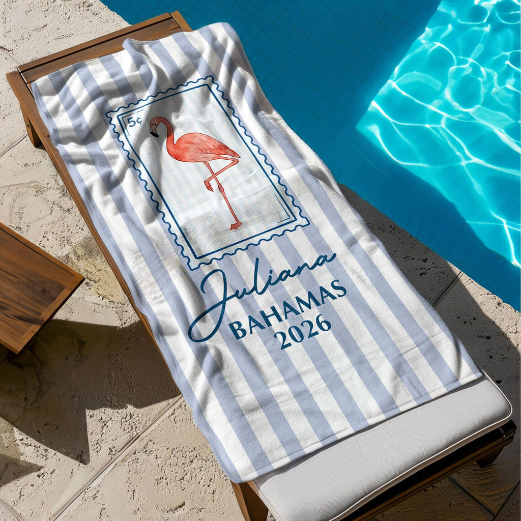 Custom Vacation, Matching Beach Vacation, Spring Break, Bachelorette Girls Trip - Personalized Beach Towel