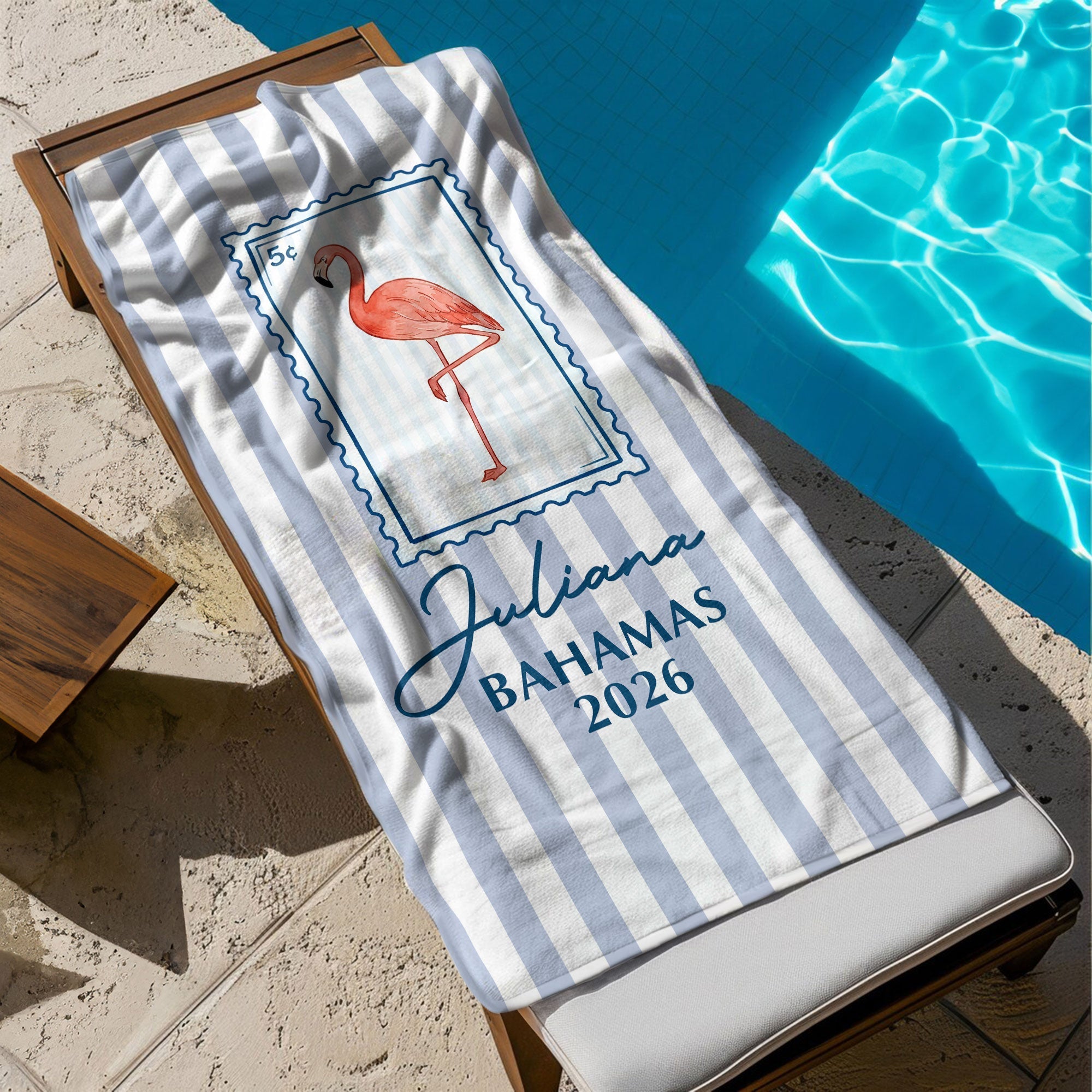 Custom Vacation, Matching Beach Vacation, Spring Break, Bachelorette Girls Trip - Personalized Beach Towel