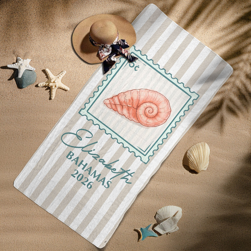 Custom Vacation, Matching Beach Vacation, Spring Break, Bachelorette Girls Trip - Personalized Beach Towel