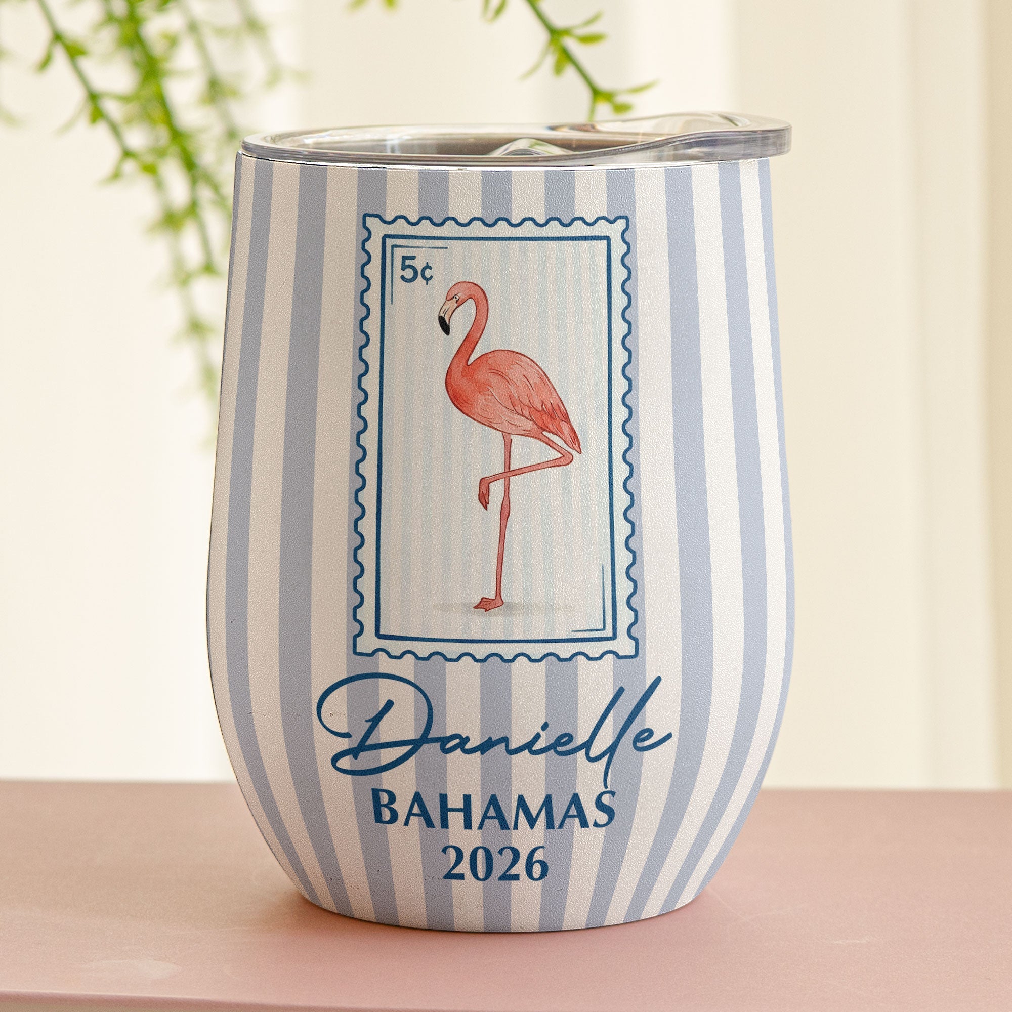 Custom Vacation, Matching Beach Vacation, Spring Break, Bachelorette Girls Trip - Personalized Wine Tumbler
