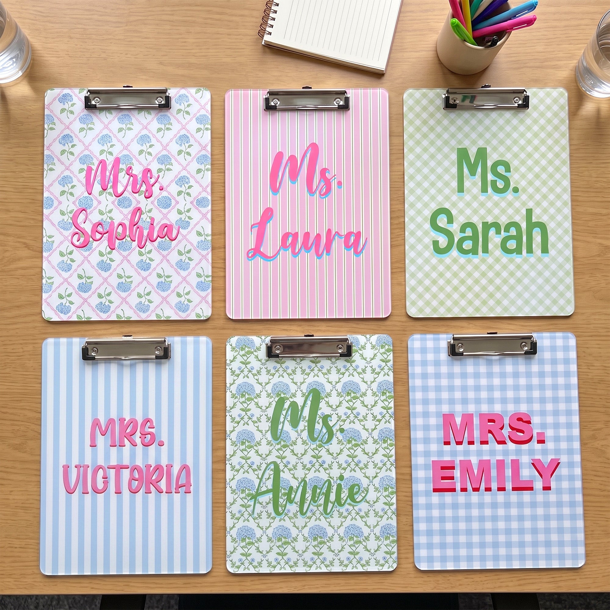 Custom Vintage Floral Teacher - Personalized Clipboard