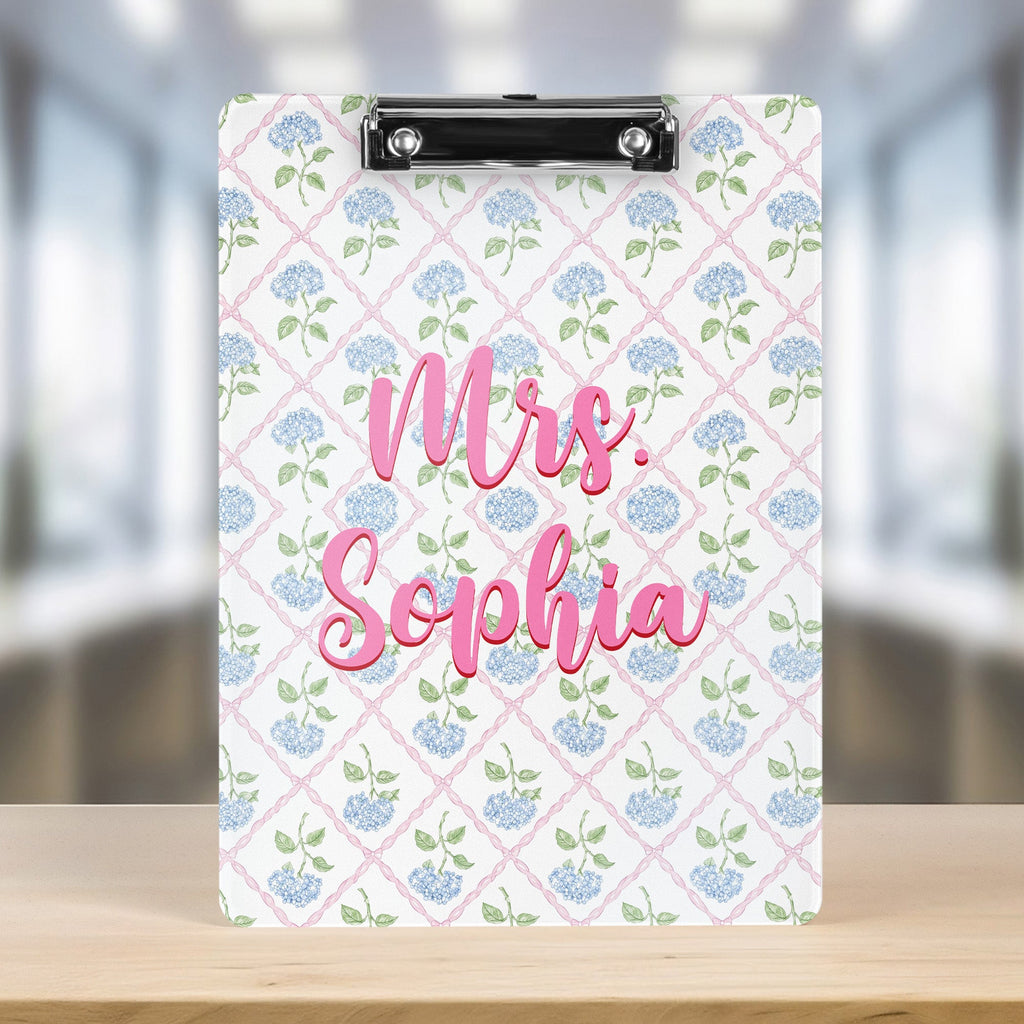 Custom Vintage Floral Teacher - Personalized Clipboard