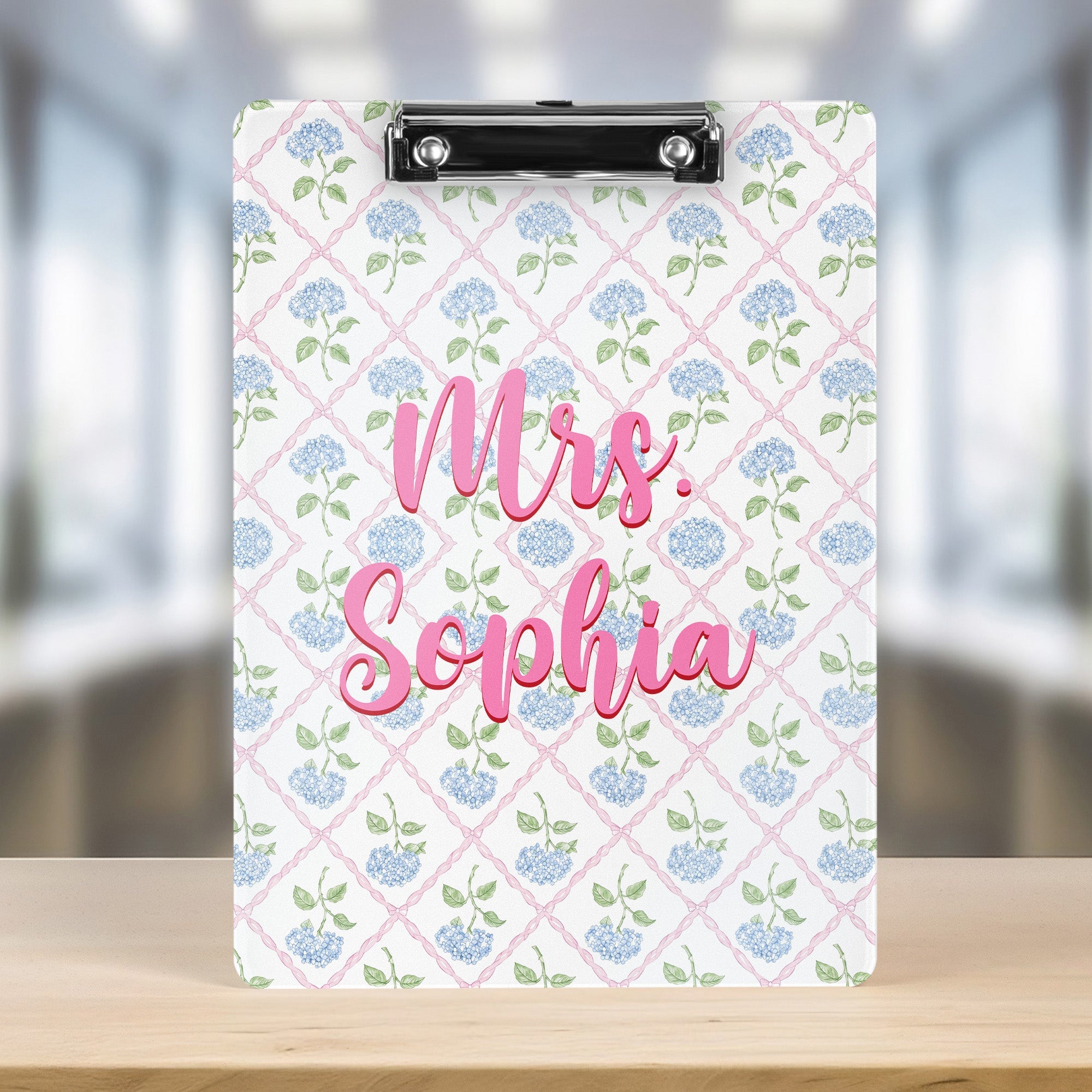 Custom Vintage Floral Teacher - Personalized Clipboard