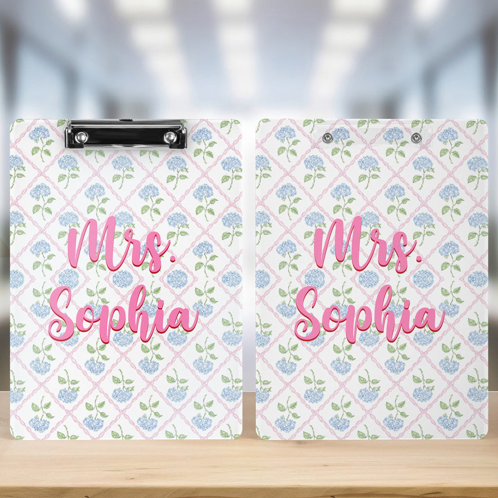 Custom Vintage Floral Teacher - Personalized Clipboard