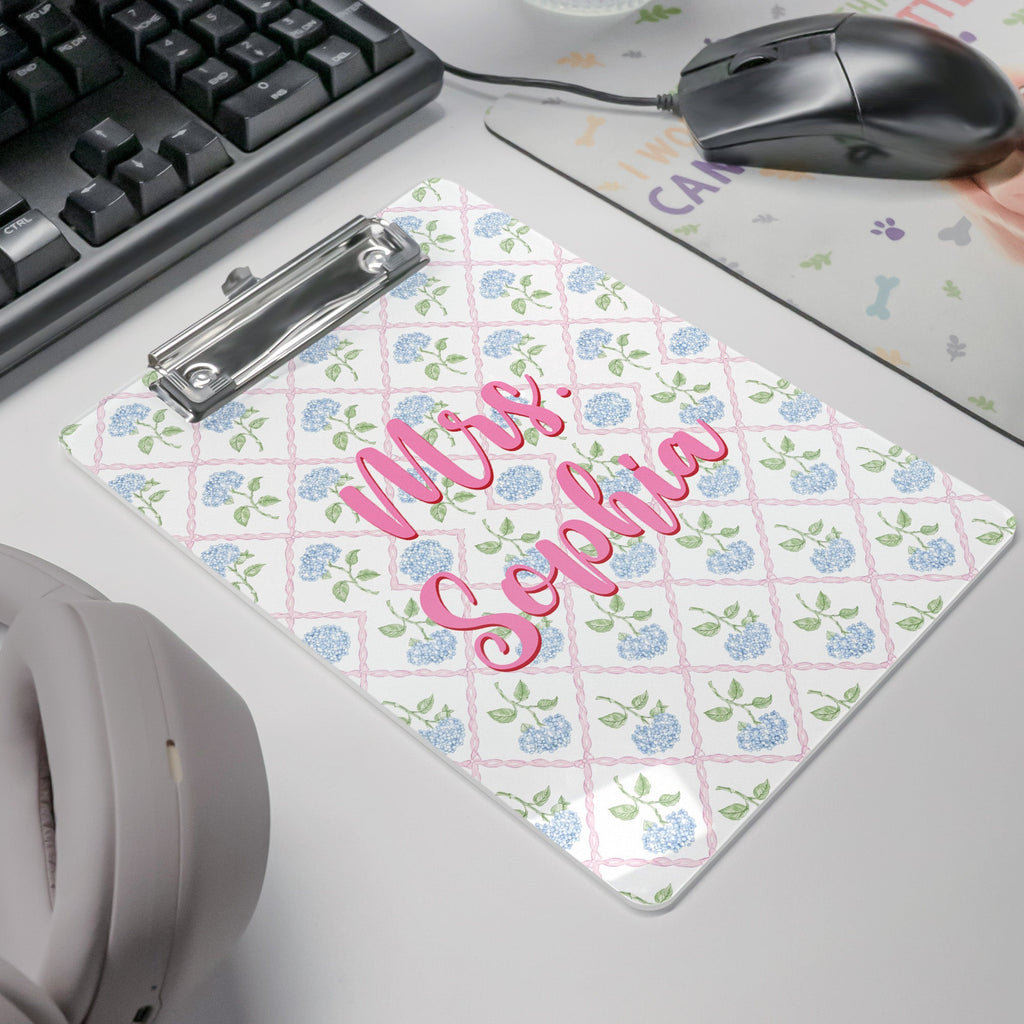 Custom Vintage Floral Teacher - Personalized Clipboard