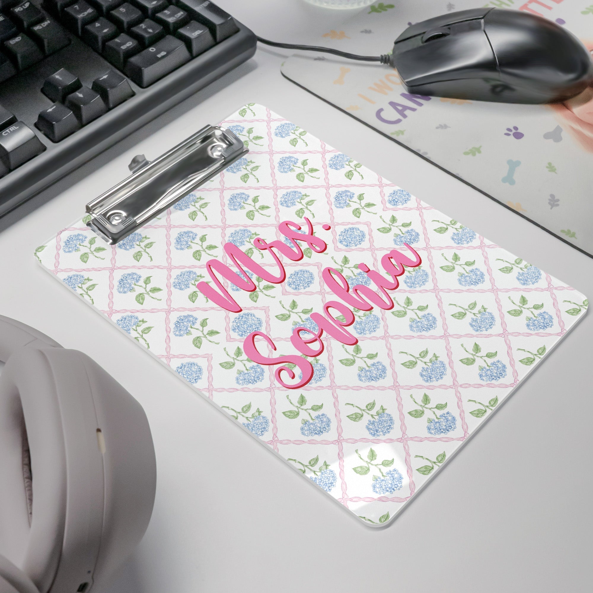 Custom Vintage Floral Teacher - Personalized Clipboard