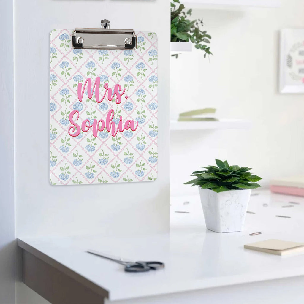 Custom Vintage Floral Teacher - Personalized Clipboard
