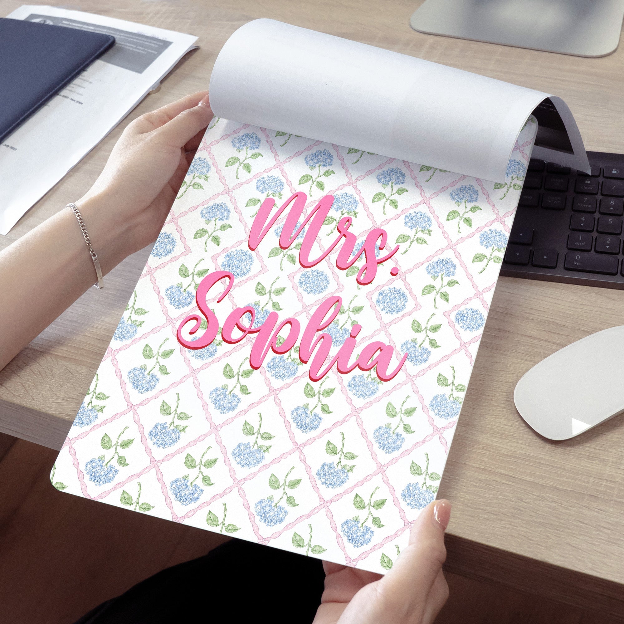 Custom Vintage Floral Teacher - Personalized Clipboard