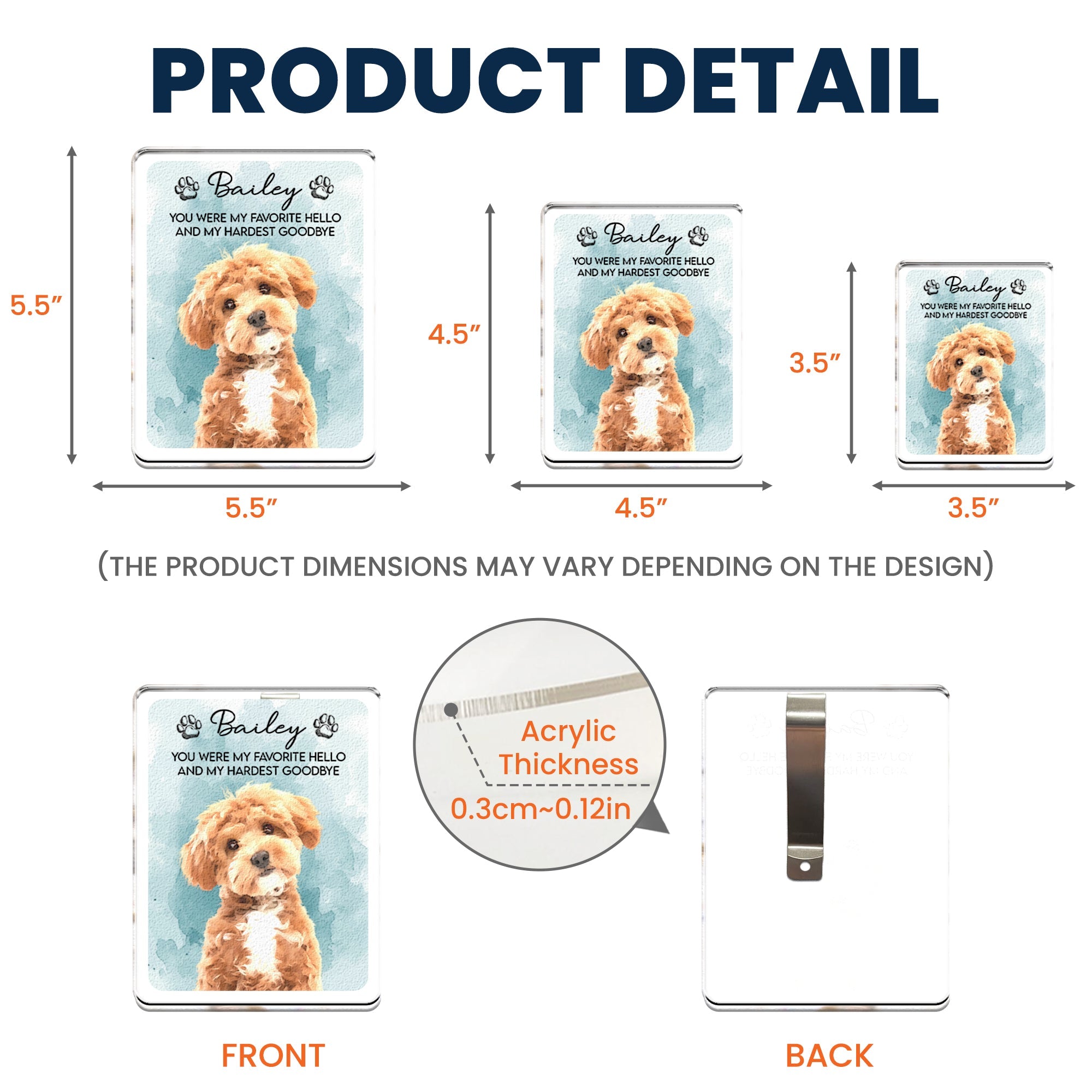 Custom Watercolor Pet Portrait Memorial Gift - Personalized Car Visor Clip