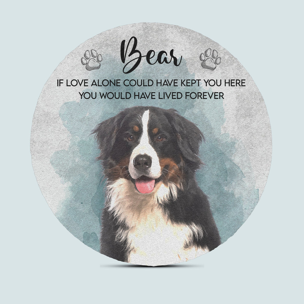 Custom Watercolor Pet Portrait Memorial Gift - Personalized Garden Stone