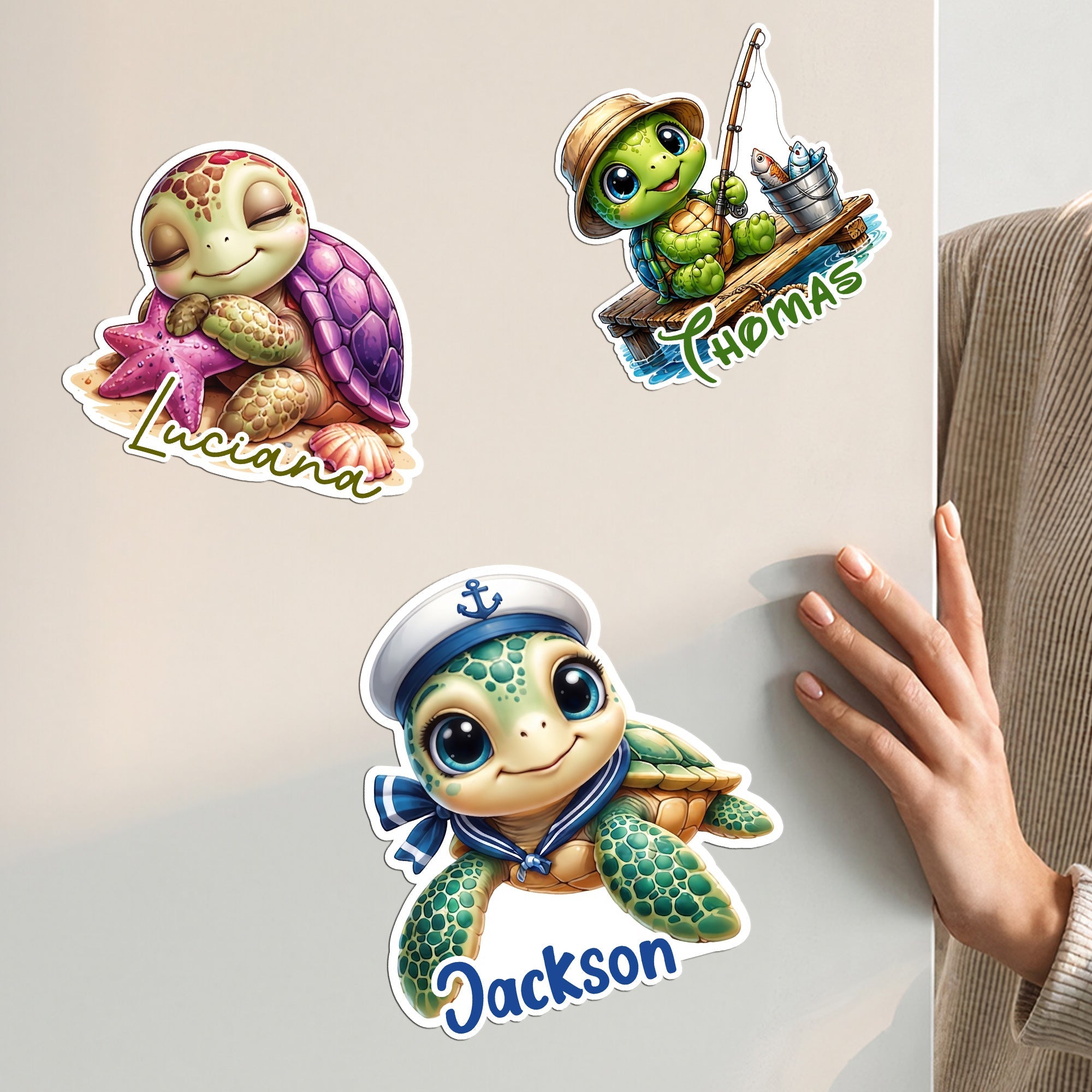 Cute Turtle - Cruise Door Signs Stateroom Decor Cruising Family Vacation - Personalized Magnet
